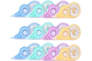 RAYITO 12 Pcs 12m x 5mm Correction Tape, Pocket Correction Tape Roll On for School and Office(Blue/Yellow/Purple/Green)