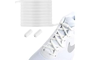 BOXLUNT Schnürsenkel Ohne Binden, 2 Paar Schleifenlose Schuhbänder Schnürsenkel mit Schnellverschluss, Elastische Schnürsenkel mit Metallverschluss No Tie Shoelaces für Laufschuhe Sporschuhe (Weiß)