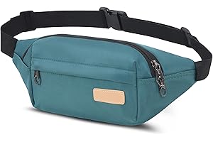 YINGLANG Marsupio leggero in vita, impermeabile, con tasche multiple, adatto per donne e uomini, viaggi, uso quotidiano, sport all'aria aperta, Verde, Length: 35.05 cm, Width: 10 cm, Height: 12 cm, moderno