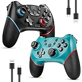 ETPARK 2 PCS Mando Switch Inalámbrico, Mandos Switch para Switc.h/Switc.h 2/Lite/OLED, Mand.o Pro Switc.h con Función Wake, S