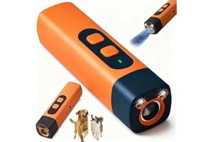 AHYDFSR Anti-Bell-Gerät für Hunde, Ultraschall Hundeabwehr, Ultraschall-Abschreckungsgerät gegen Hundebellen, Handheld Antibell Ultraschall mit LED-Taschenlampe 8m Reichweite, Wiederaufladbar Bellstopper