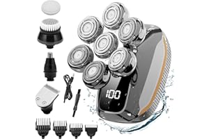 Qhot Head Shavers for Men, 2023 Upgraded 5 in 1 Cordless Waterproof Head Electric Shaver for Bald Men (R7)