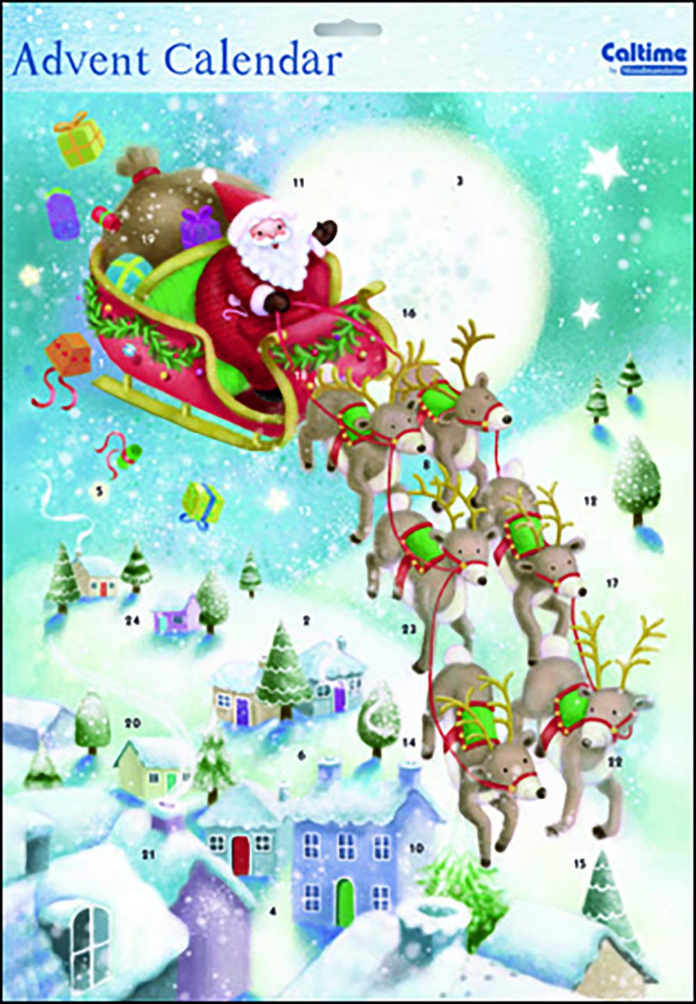 Immagini Slitta Di Babbo Natale.Calendario Dell Avvento Grande Con Slitta Di Babbo Natale 245 X 350 Mm Con Busta Giochi Legno