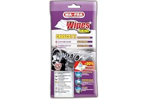 Ma-Fra Wipes Shine, Salviette Monouso per Donare l'Effetto Lucido Brillante Originale a Plastiche e Cruscotti Sbiaditi Creando uno Scudo Protettivo Antipolvere, Non Unge, Confezione da 20 Pezzi