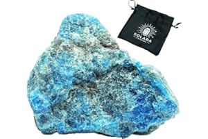 Solara Crystal | Raw Healing Crystals – Natural Amethyst, Quartz, Citrine & More | Chakra Balancing, Meditation, Energy Cleansing, Spiritual Decor, Gift Bag Included (Blue Apatite)