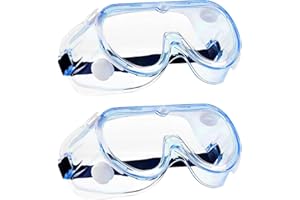 BNOYONERAS Occhiali Protettivi da Lavoro Occhiali a Mascherina Trasparente Occhiali di Protezione Occhiali di Sicurezza Antigraffio Safety Glasses Occhiali Antifortunistica 2 Pezzi