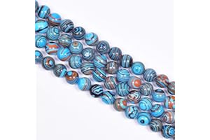 Asingeloo 6mm perles de pierre de malachite bleu or pierres précieuses perles en vrac pour la fabrication de bijoux 15 "brin entretoise pierre de puissance de guérison