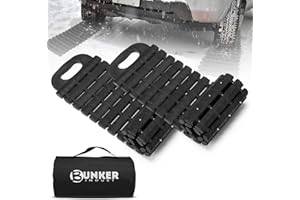 BUNKER INDUST Tire Traction Mats Portable Recovery Tracks for Off Road 4X4 Snow, Sand,Emergency Devices for Cars, Trucks, Van(2 Pack)