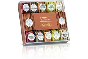 Tartuflanghe - MINI TARTUFI DOLCI D'ALBA - MISTI (NUOVO)(bianco/nero/caramello e sale/extra dark/pistacchio - 2 pz per gusto) 70g - Scatolina in acetato