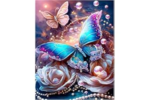 DAISEN ART Peinture Numero Adulte, DIY Peinture Par Numero Adulte, Peinture Acrylique pour Adultes Enfants débutants Facile sur Toile Peinture Numero avec peintures et pinceaux, Papillon 40×50 cm