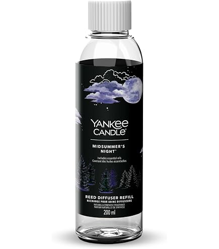 Yankee Candle Midsummer's Night Vent Stick, 4 Bastoncini Profumati Per Auto, Fragranza Maschile Legnosa, Neutralizza Odori