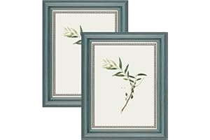 YoHyien Set di 2 Cornici Foto Vintage 15x20 cm, Cornici Portafoto Shabby Chic da Parete e Tavola, Quadro Portafoto Decorative da Appendere Al Muro, Orizzontale e Verticale (Verde, 15 x 20 cm)