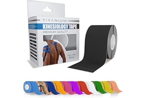 Titanium Sports Kinesiology Tape - 5m Roll of Elastic Water Resistant Tape for Support & Muscle Recovery - Quality Sports Tape