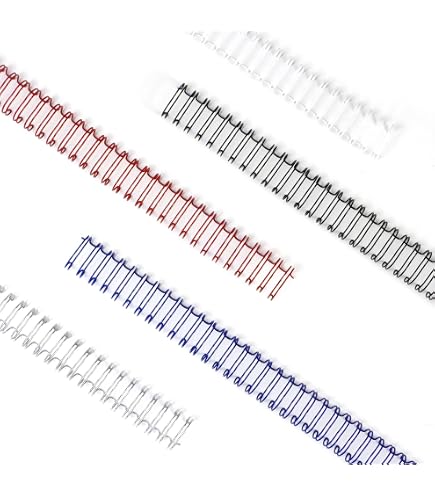 Drahtbinderücken für Bindungen 2:1 (23 Ringe), 9,5 mm, 100 Stück, SILBER, für ca. 75 Seiten - für Ringbindungen