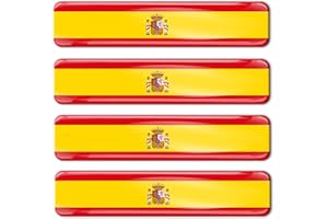 Biomar Labs® 4 pcs 3D Gel Pegatinas Bandera Nacional España Spain Silicona Adhesivo Autos Coches Motos Ciclomotores Bicicletas Ordenador Portátil F 21