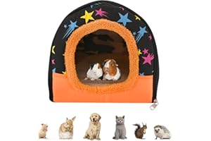 FADCAER Cama para Cobayas,Cama de Hámster,Cama para Animales Pequeños con Cojín Extraíble,Lecho Cálidas para Conejos,Acogedora Casa de Invierno para Mascotas,Jaula Escondite para Hámsteres Hurones Chinchillas