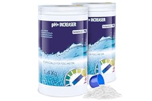Nortembio Pool pH+ Plus 2x1.4 Kg, Natural pH Increaser for Swimming Pool and Spa. Improves Water Quality, pH Regulator, Beneficial for Health.