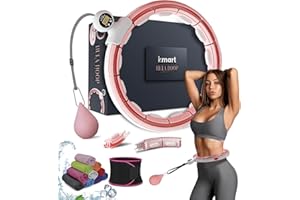 K-MART Cerceau intelligent lesté pour adultes, anneau de fitness amovible avec balle de massage automatique à 360 degrés, anneau intelligent pour adultes, équipement de fitness pour perte de poids