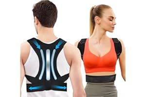 LKOIVNED Correcteur de Posture, Redresseur de Dos Correcteur Posture, Correcteur de Posture Homme Femme, Sangle Lombaire Réglable, Soulage Les Douleurs Haut du Dos, Des épaules Et Cou Les Femmes Et Hommes (M)