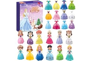 AT-DRESSINGDAY Advent Calendar 2025 for Kids Princess Set for Girls Doll Christmas Gifts Present 24 Days Princess Transformable Toys and Clothes Countdown Calendars