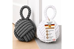 Uppsättning av 2 dörrstopp jute 1,35 kg tung dörrhållare med handtag Ø 15