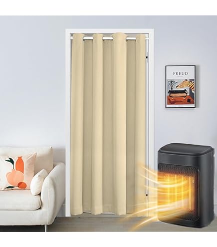WENT Magnetisch, thermisch geïsoleerd deurgordijn, verschillende maten, wind koude- en geluidsbestendig, huisdiervriendelijk, geschikt voor kamers met airconditioning, verwarming, keukens en woonkamers