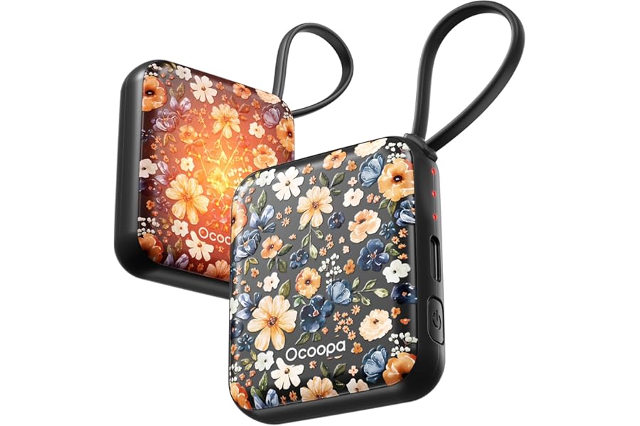 OCOOPA Hand Warmers Rechargeable 2 Pack, 7Hrs*2 Long Heat, 0.6" Ultra Slim Fits Pocket Gloves, 3 Heat Levels, UL Certified Electric Handwarmer, Gifts for Christmas,Winter Essential,UT5 Nano