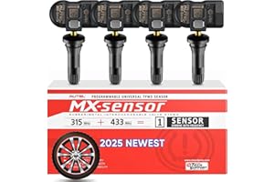 Autel TPMS Sensor 2in1 315MHz + 433MHz MX Sensor, 1-Sensor Press-in Tire Pressure Monitor System Sensor, OE-Level Programmable & Cloneable Wireless TPMS Sensor for All Vehicles (Rubber Valve, 4PCS)