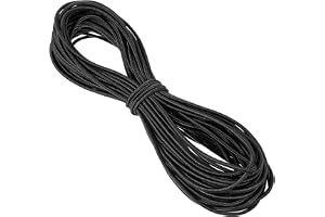 HJZHII 20 m elastiskt gummisnöre, 3 mm gummirep, elastisk tråd, svart elastiskt band, runt snöre, elastiskt band nylonsnöre för ryggsäck, skosnören, sömnadsarbete, gör-det-själv-projekt
