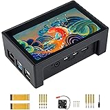 Waveshare 4.3 Pouces Écran Tactile DSI LCD avec Étui pour Raspberry Pi 4B, 800 × 480 Résolution Moniteur IPS Capacitif Écran 
