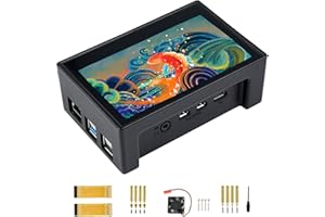 Waveshare 4.3 Pouces Écran Tactile DSI LCD avec Étui pour Raspberry Pi 4B, 800 × 480 Résolution Moniteur IPS Capacitif Écran Support Raspbian/Ubuntu/Kali/Retropie/WIN10 IoT