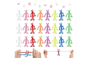 SOETDERT 24 szt. zabawek z procą, zabawka na Wielkanoc, zabawna zabawka na palec, zabawna zabawka na palec, mini gumowe zabawki dla dzieci, prezent na imprezę, przypadkowy kolor