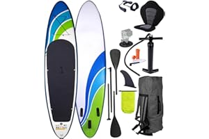 BRAST Sup Board Wave Design | Ensemble de Stand up Paddle Gonflable | 320x81x15cm | y Compris Les Accessoires | Sangle de Pied, pagaie, Pompe, Sac à Dos