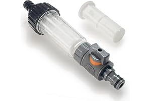 MI:KA:FI Filtre à eau | filtre de remplissage pour camping-cars, camping-cars, caravanes, bateaux | avec adaptateur rapide et vanne de régulation | Compatible avec Kärcher 4.730-059.0