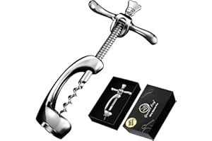 GOURMET EASY Cavatappi in acciaio inossidabile che apre il vino senza residui di tappo | Cavatappi professionale di vino resistente con confezione regalo | Apribottiglie vino manuale per casa, bar e ristoranti