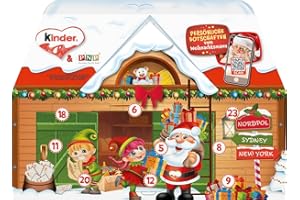 ‎KINDER Kinder Mix 3D-Haus-Adventskalender 2025 – Schokoladen-Adventskalender mit 24 Überraschungen von kinder in 2 festlichen Designs – Weihnachtskalender, Geschenkidee für Familie und Freunde – 234 g