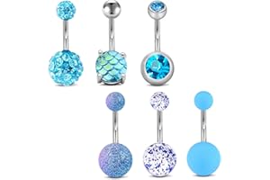 Mayhoop Piercing Ombelico Anello con Ombelico in Acciaio Inoxydable 14G 10mm Perla Corpo Ombelico Pancia Ombelico Piercing