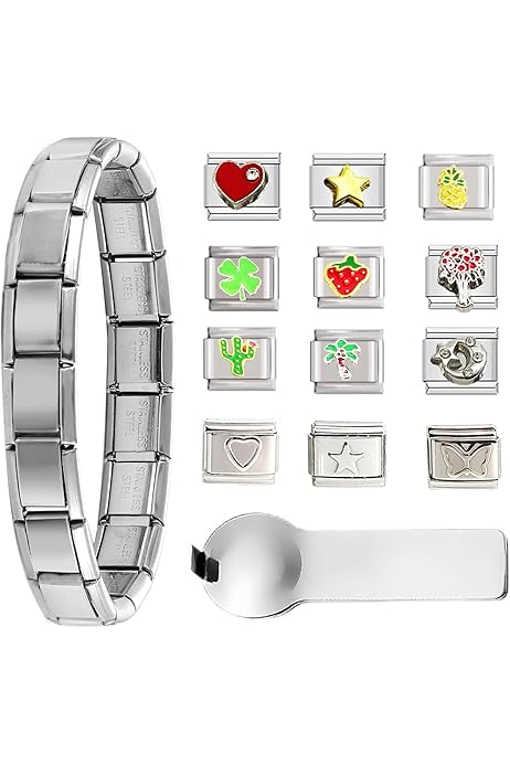 Charm Link Quiges In Acciaio Inox 9mm - Compatibile Con Braccialetti Nomination E Stile Italiano - Foto 12