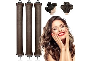 LEOLAMVAED Heatless Hair Curler, 3 Pezzi Di Arricciacapelli Senza Calore Durante La Notte, Ricci Senza Calore Rivestito In Flanella, Heatless Curls, Per Donne Con Capelli Lunghi (Cocoa)