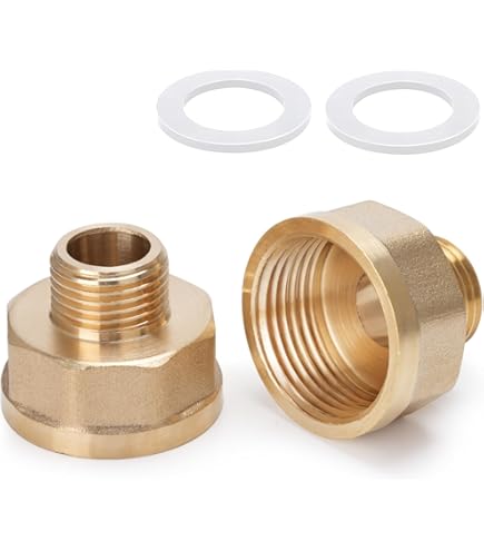 Sourcing Map 1/4 NPT Maschio X 1/4 NPT Femmina In Ottone Tubo Adattatore Riduttore Esagonale Per Trasferimento Di Gas Acqua, 2 Pezzi - Foto 2