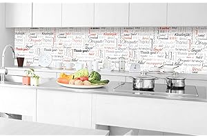 DIMEX LINE Paraschizzi Auto-Adesiva per la Cucina Grazie 350 x 60 cm | Resistente all’Acqua | QUALITA‘ Premium