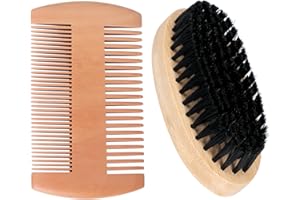 Acooruiteng Beard Brush Comb for Men Wooden Beard Grooming Kit for Men Hair Beard Brush Moustace Comb Coarse and Fine Teeth for Grooming and Combing Hair Beards and Mustaches 2 Pcs