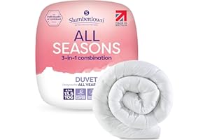 Slumberdown All Seasons 3-in-1 Double Duvet 13.5 Tog - 4.5 + 9 Tog Combi Quilt for All-Year Round Comfort | UK-Made, Soft Touch Cover, Non-Allergenic, Washable (200 x 200cm)