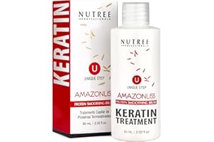 Brasiliana cheratina raddrizzante capelli trattamento, Amazonliss brasiliana cheratina Amazonliss cheratina One Step raddrizzare i capelli – 1 passo spazzola proteica senza formaldeide (1 passo