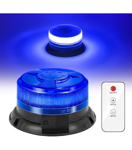 Lot De 2 Gyrophare LED Magnétique Sans Fil Avec Télécommande - Batterie Rechargeable IP56 Pour Véhicules Et Chantier