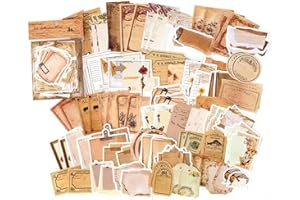ZCSOWE 100 Piezas Pegatinas Vintage Scrapbooking Papel Decorativo Estético para Papelería Escribible Estilo Vintage Pegatina Decorativa Washi para álbumes de Recortes Sellos de Diario álbum de Fotos