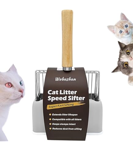 Paletta Per Lettiera Gatto Con Supporto - Design Compatto, Materiale Antibatterico, 23,4x10,5 Cm - Foto 5