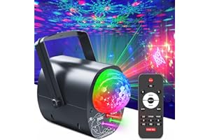 SPOOBOOLA Party Lights Disco Light,Disco Ball Light with Multiple Light Pattern Show+Pink Light,3 in 1 Sound Activated Party Lights Disco Lights for Parties Indoor DJ Rave Glow Party Festival