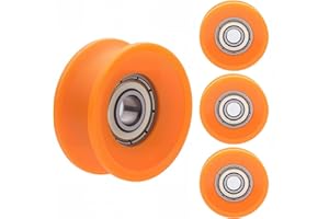 NAKUPENDA Riemenscheibe 4 Stück 6x30x13mm U-Nut Umlenkrolle Rollen-Rollenführungsrad Nylon Beschichtetes Führungs Rollenrad Rollenlager für Türen Fenster Schränke Schubladen Drahtrollen