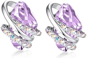 Leafael Wishstone Pendientes para mujer, Pendientes de piedra de nacimiento con cristales curativos, Joyería antialérgica regalos originales para mujer, Pendientes mujer plata o chapado en oro rosa